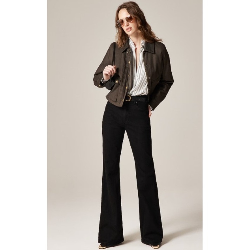 J.CREW Vintage Flare Jeans Black Size 27 NEW Casual Retro High Rise Denim CN352